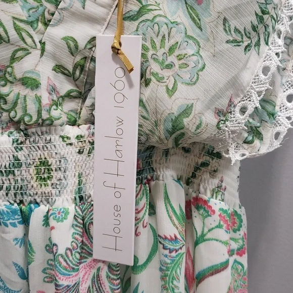 House of Harlow 1960 NWT Floral Tiered Chiffon Maxi Dress, XS - Picture 4 of 10
